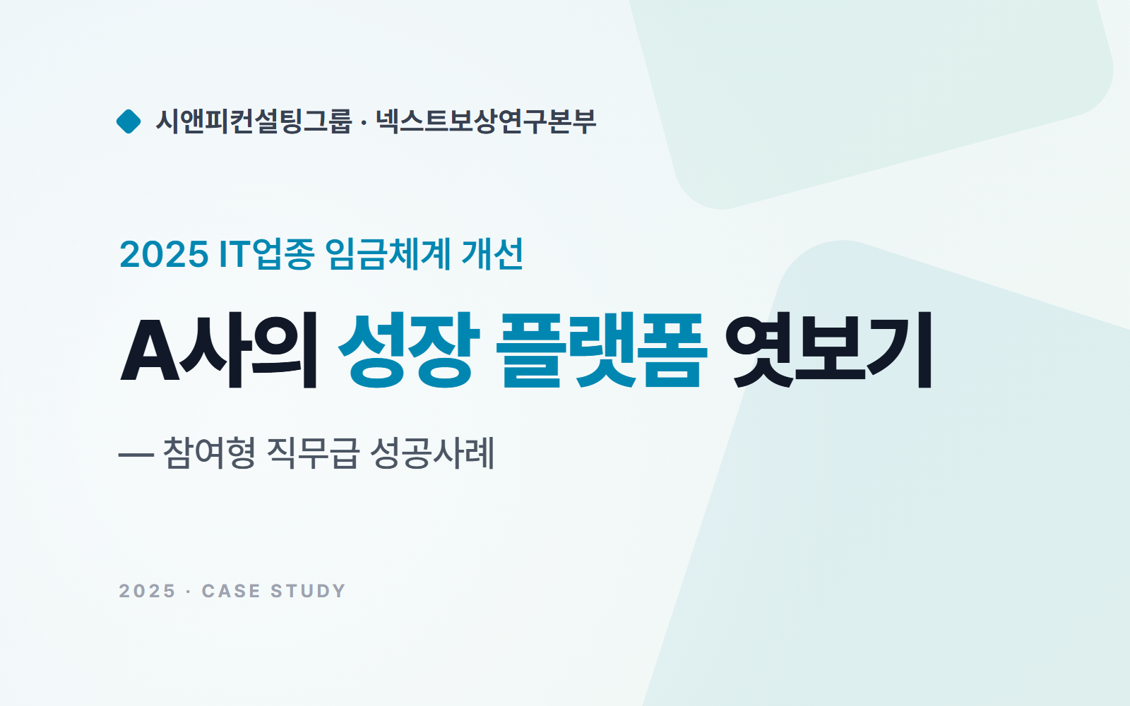 IT기업 A사, 성장 플랫폼 참여형 직무급 성공 사례